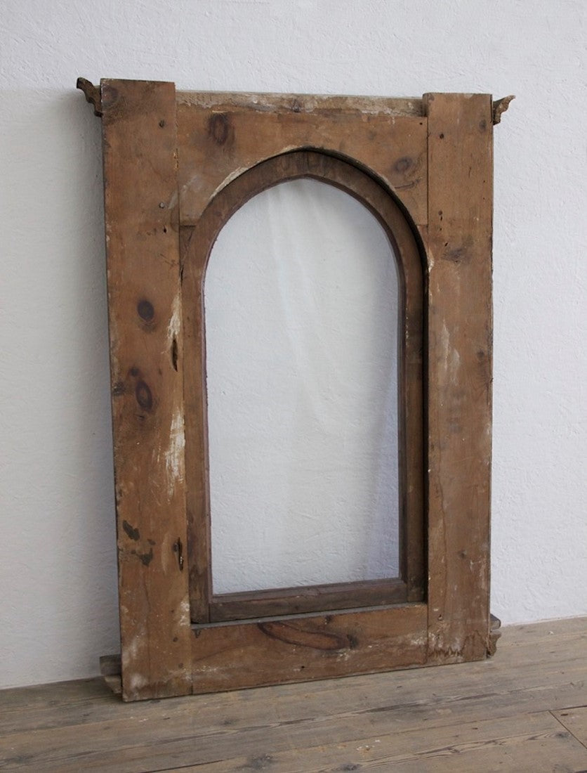 An C18th glazed cupboard front