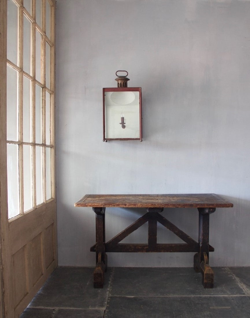 A pine tavern table