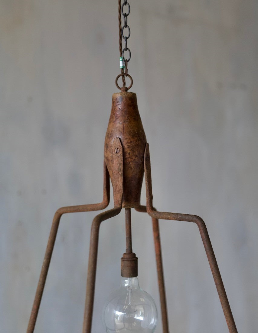 A substantial wrought iron lantern