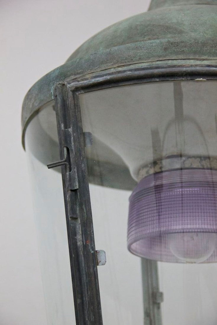 A 1930's cylindrical copper lantern