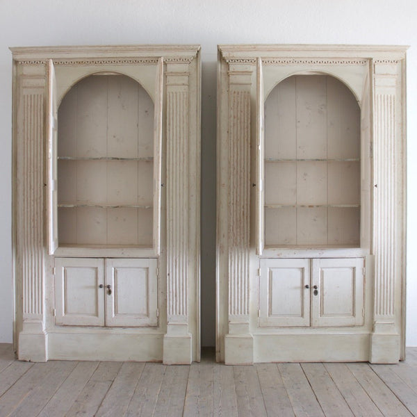 A pair of C18th cupboards