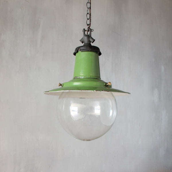 An original enamelled pendant light