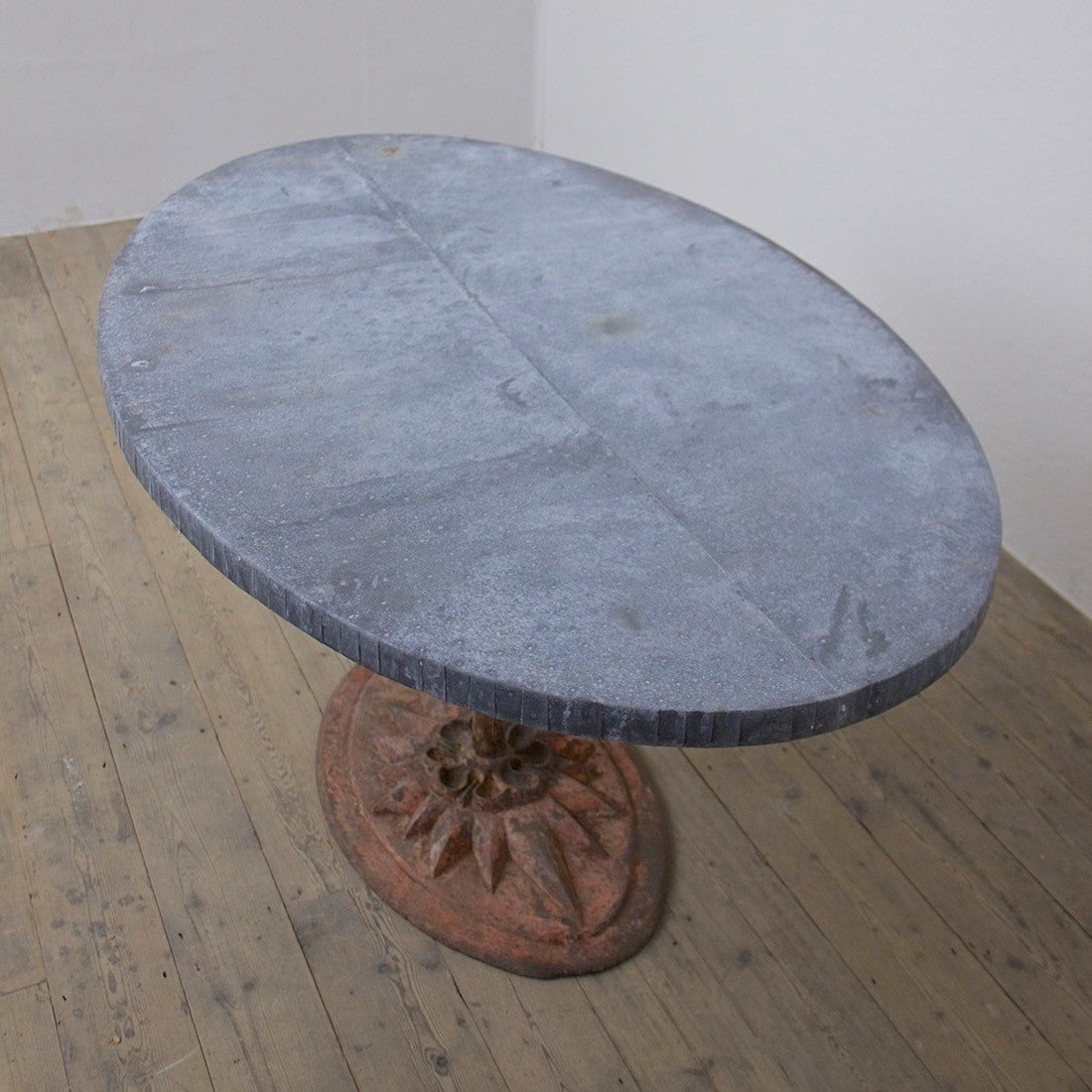 An ellipse shaped garden table
