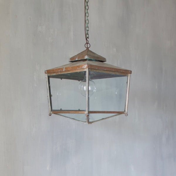 A 1930s square copper lantern 2