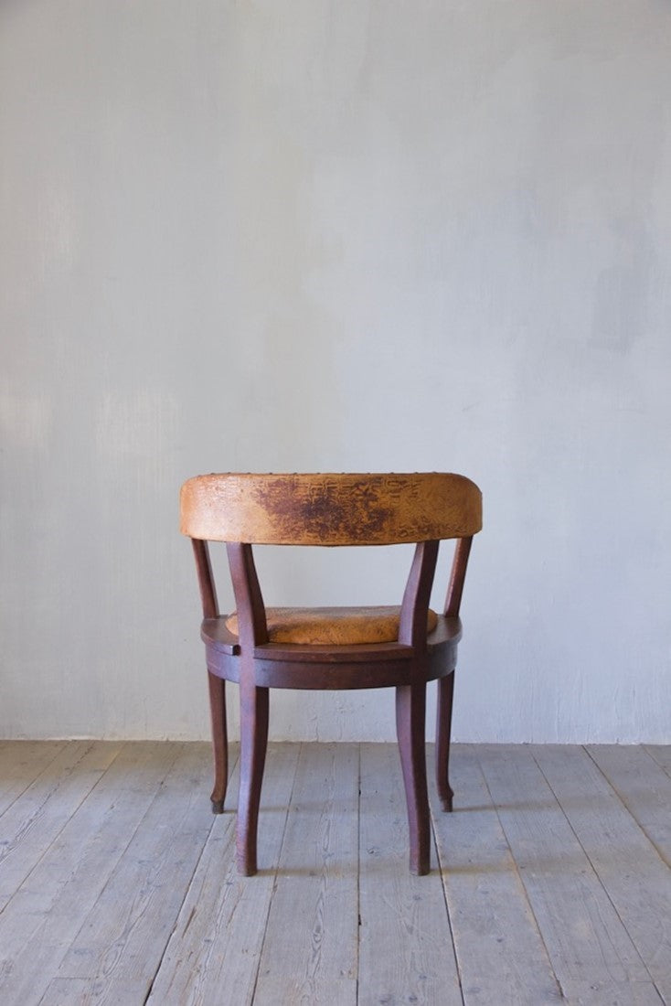 A C19th leather desk chair