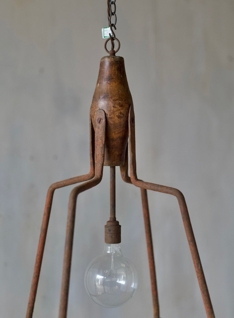 A large wrought iron lantern