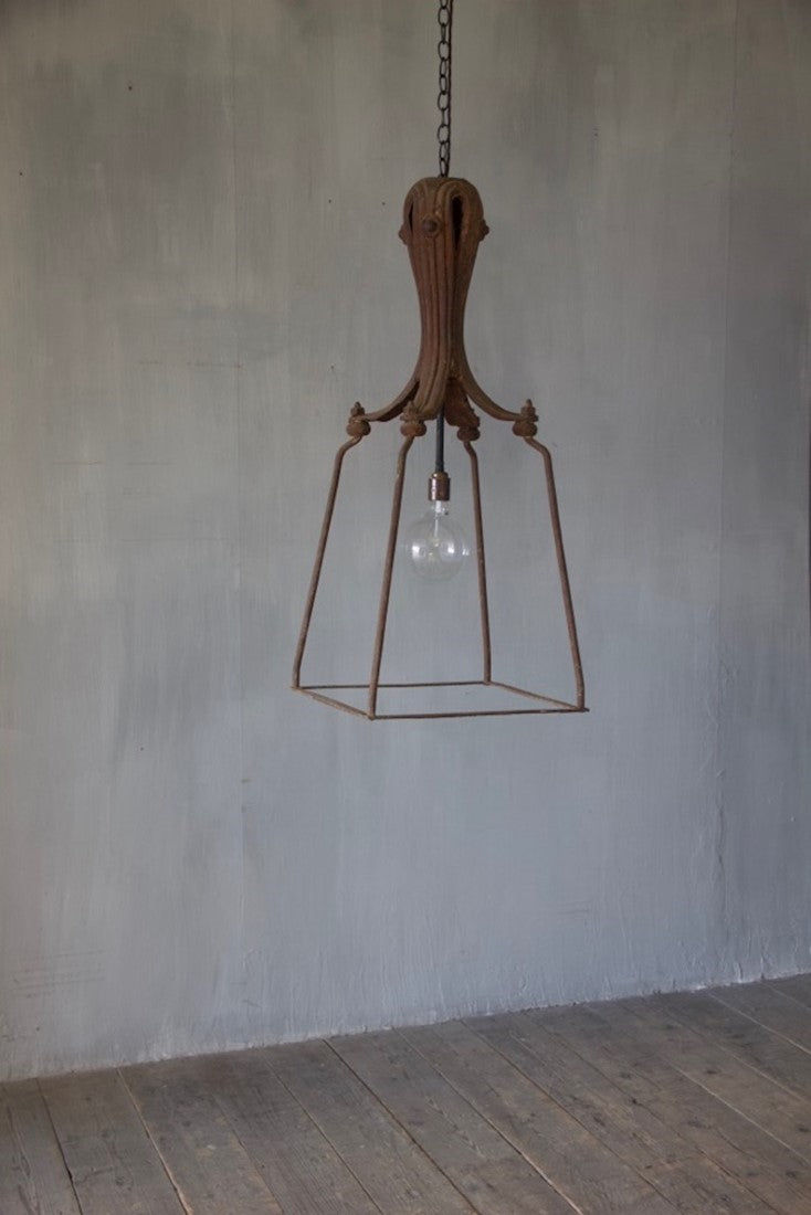 A C19th wrought iron lantern