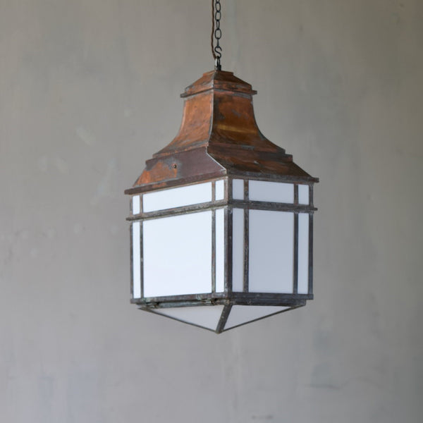 A large architectural copper lantern