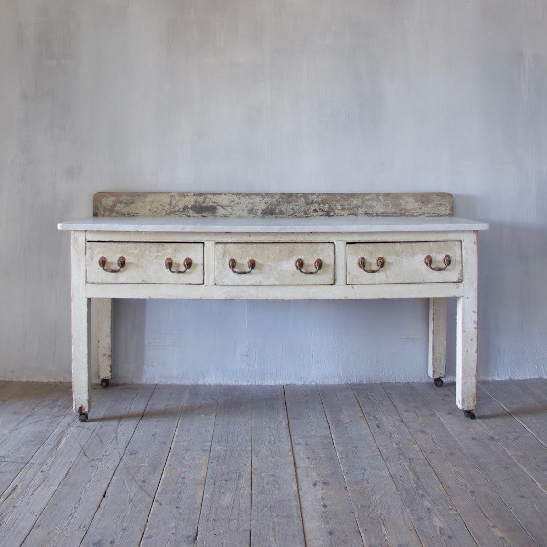 A C19th dresser with marble top
