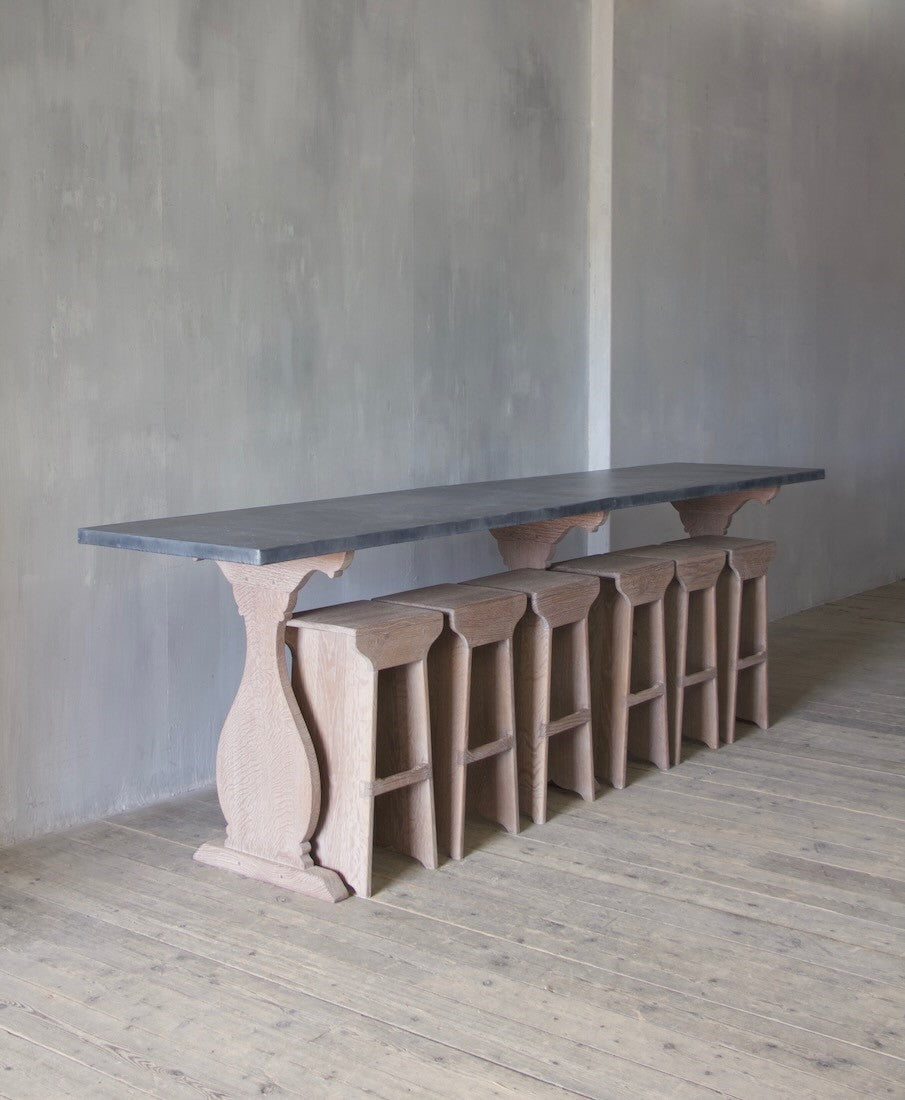 A set of bespoke barstools
