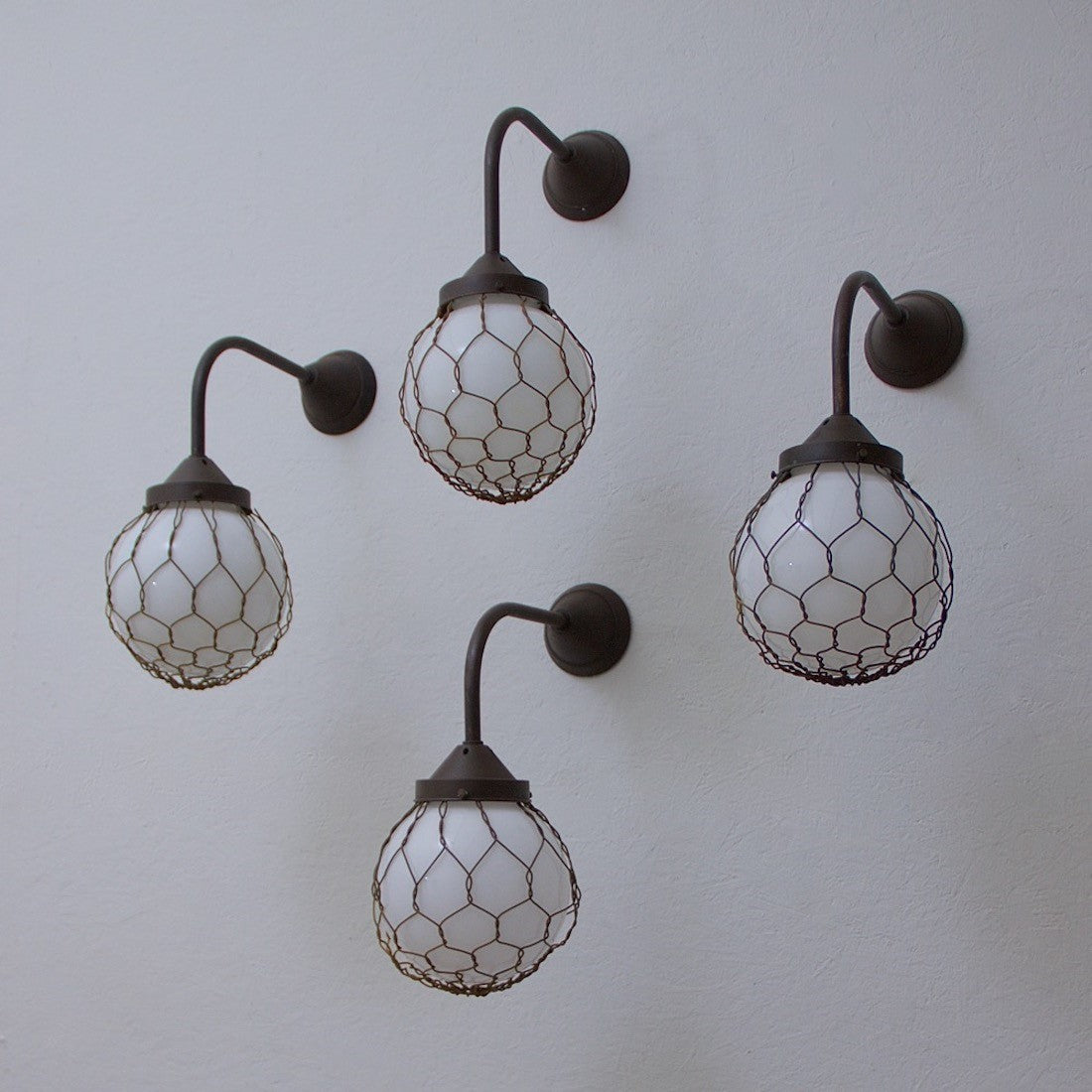 6 opaline wall lights