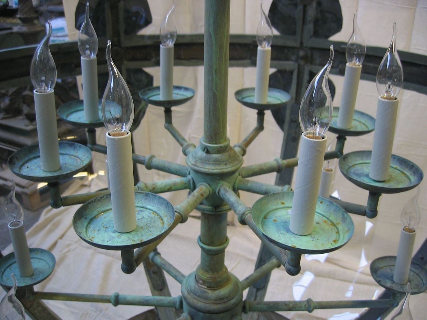 Monumental (2.5m) classical copper globe lantern