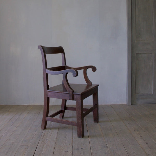 A C19th painted armchair