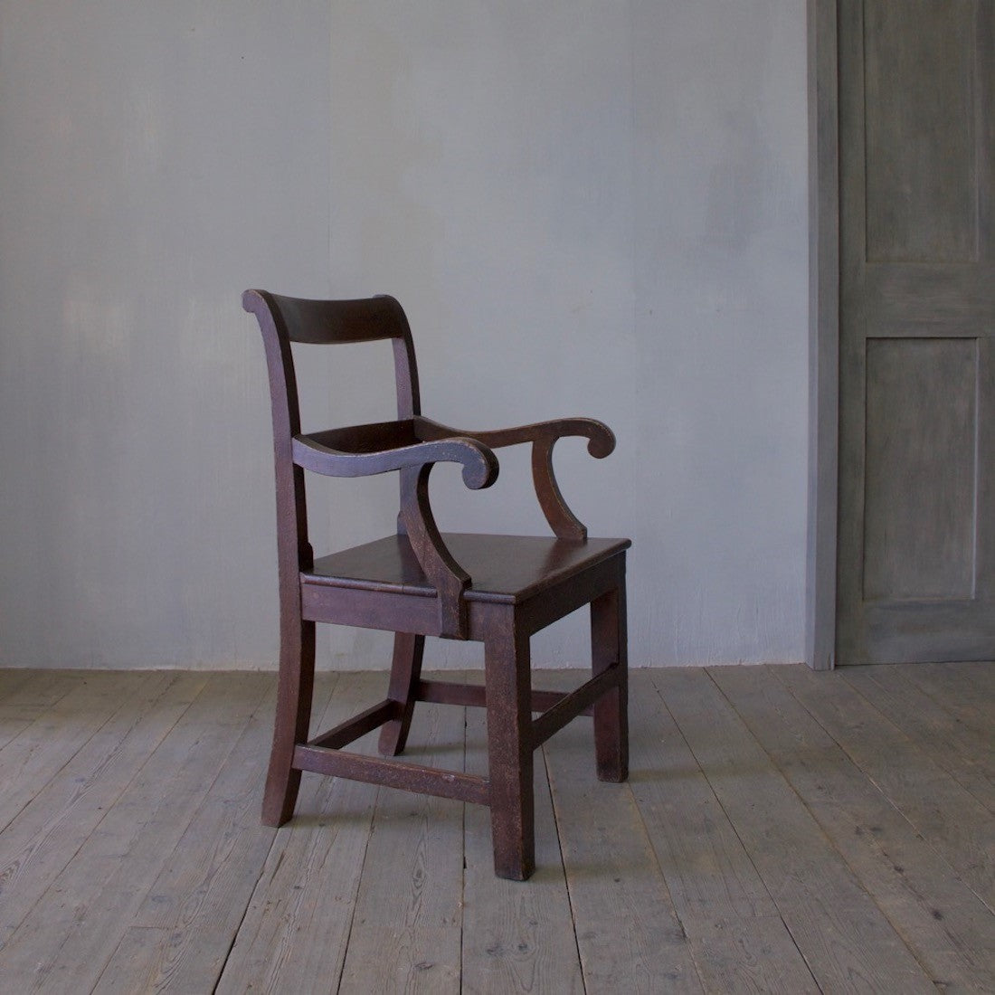 A C19th painted armchair