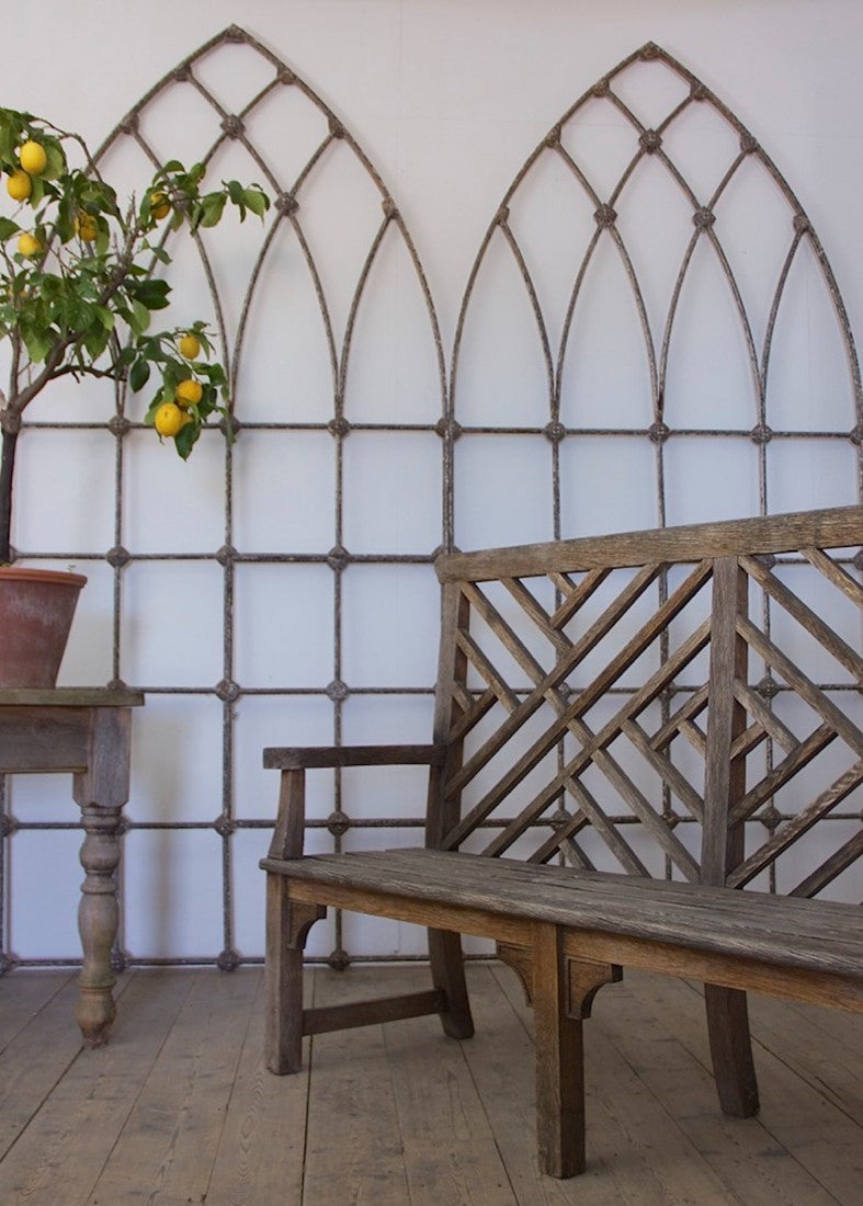 A pair of C19th iron window frames