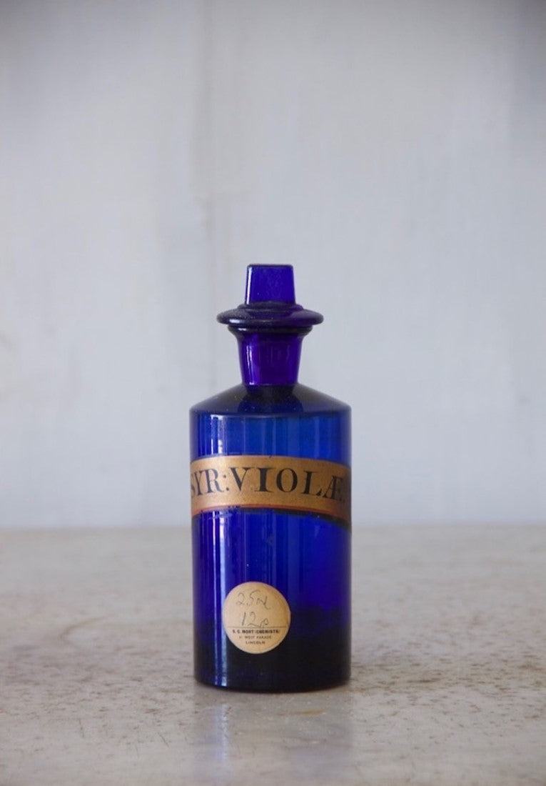 A collection of five C19th apothecary bottles