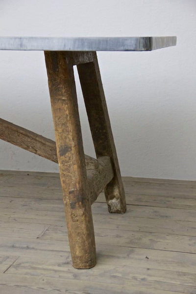 A C19th zinc top preparation table