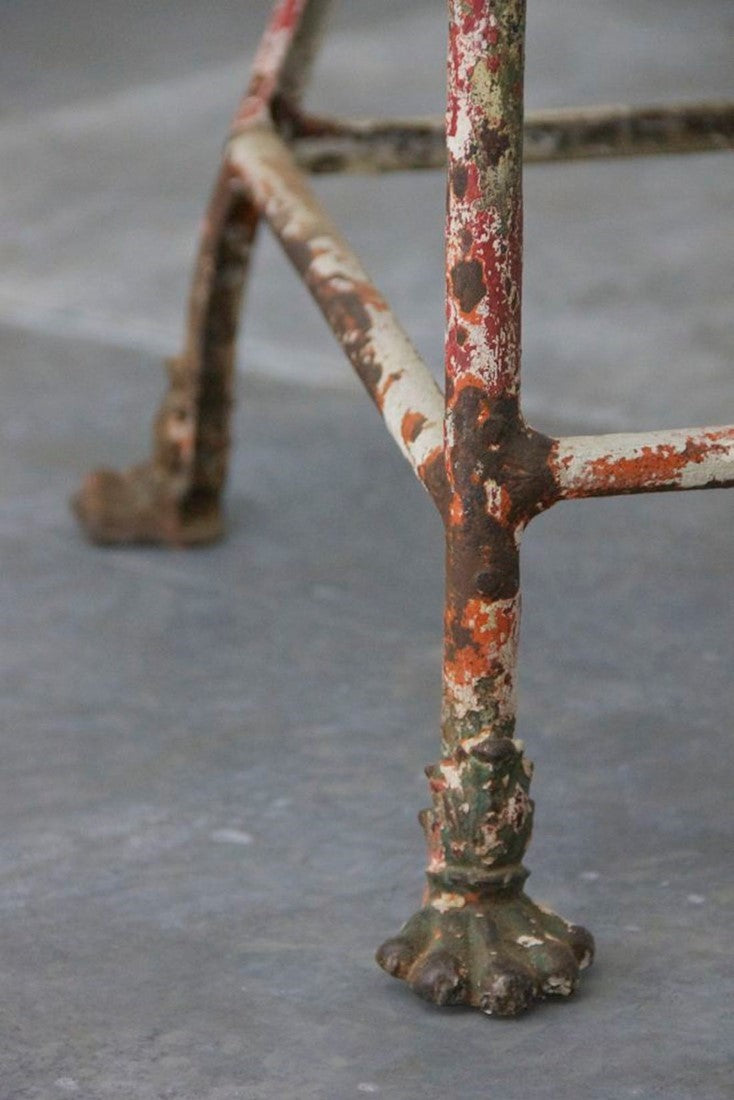 A c19th wrought iron 'arras' armchair