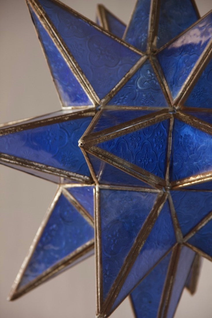 Blue star hanging lantern