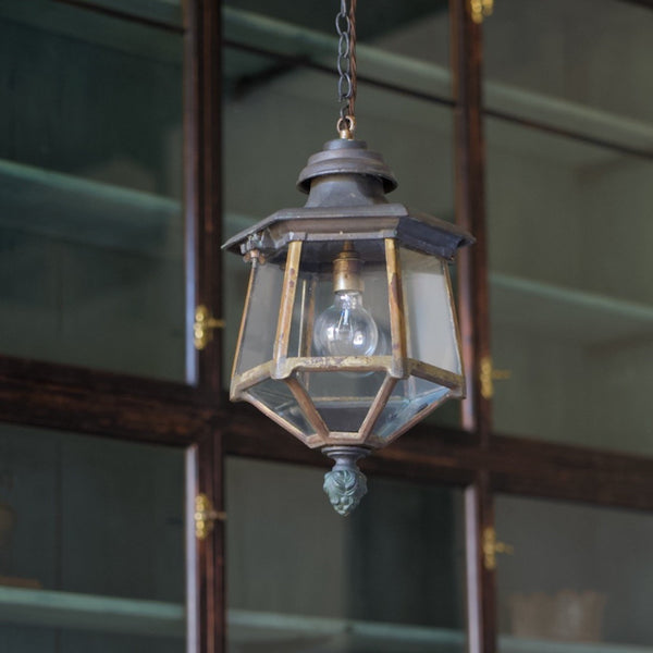 A hexagonal 1940s lantern