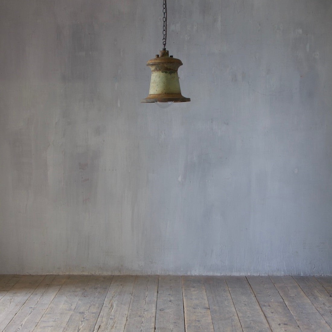 A 19th century iron pendant light
