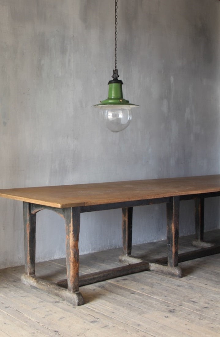 An original enamelled pendant light