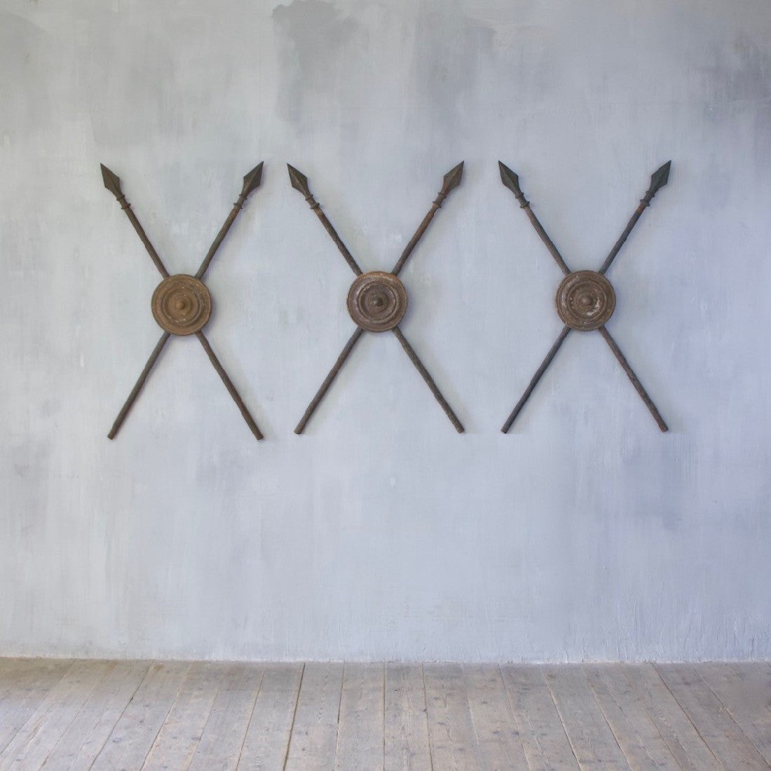 A set of three iron trophies