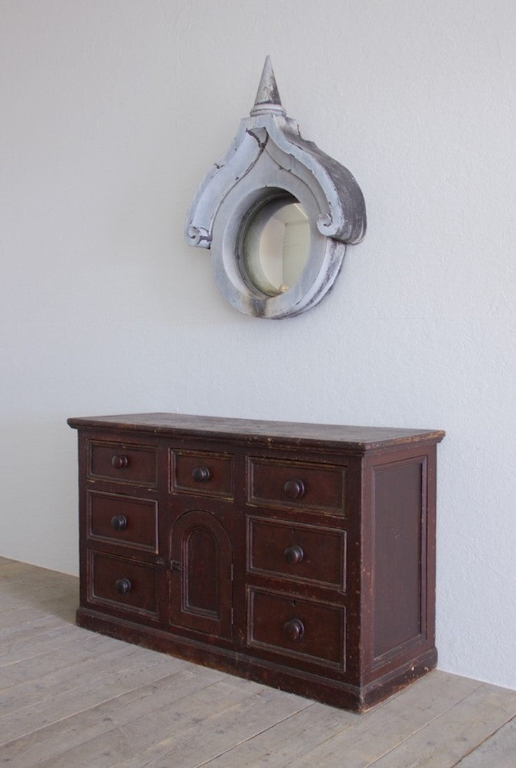 A C19th zinc convex mirror