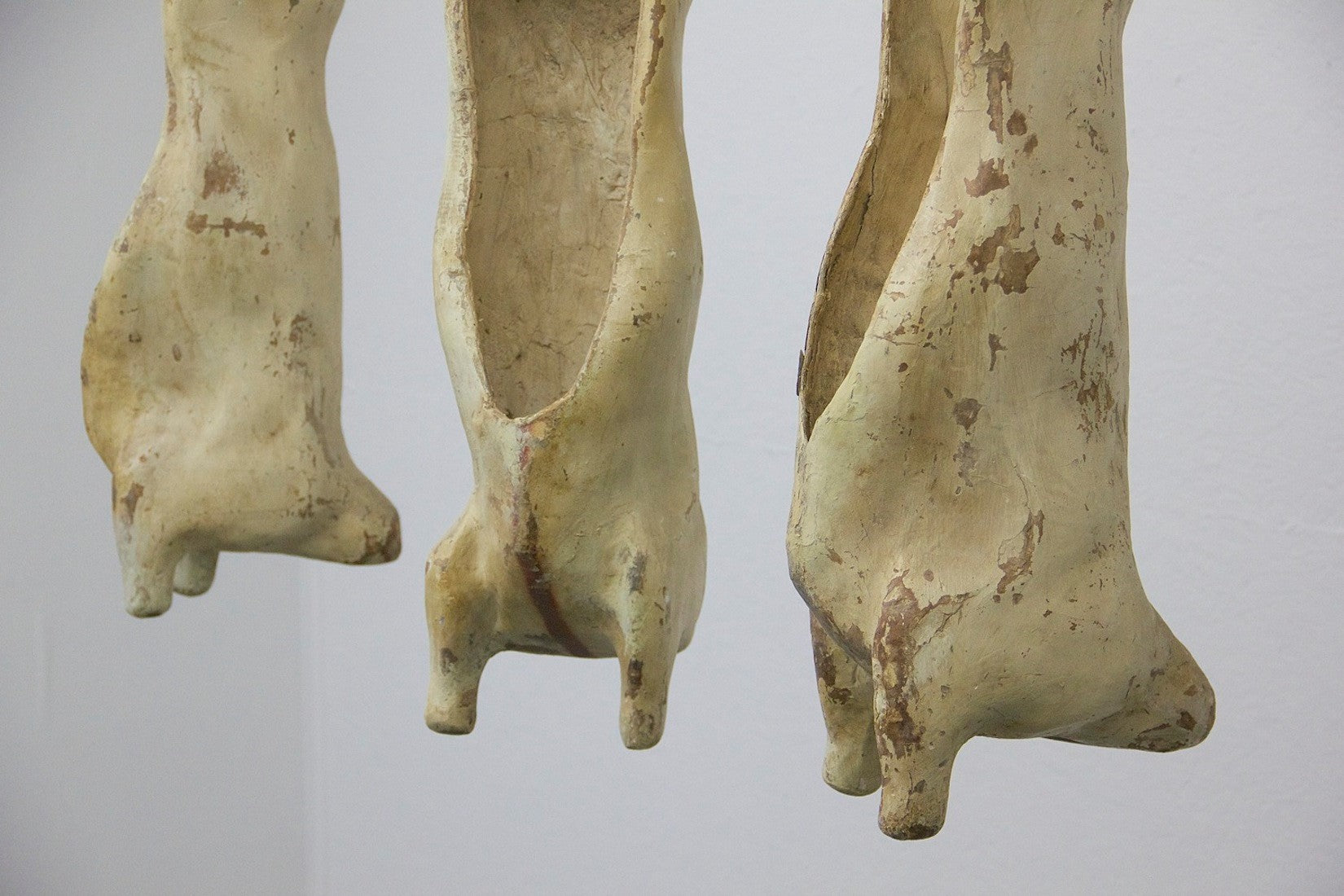 A set of 4 papier-mâché lamb carcasses