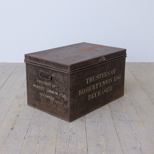 A C19th tole deed box