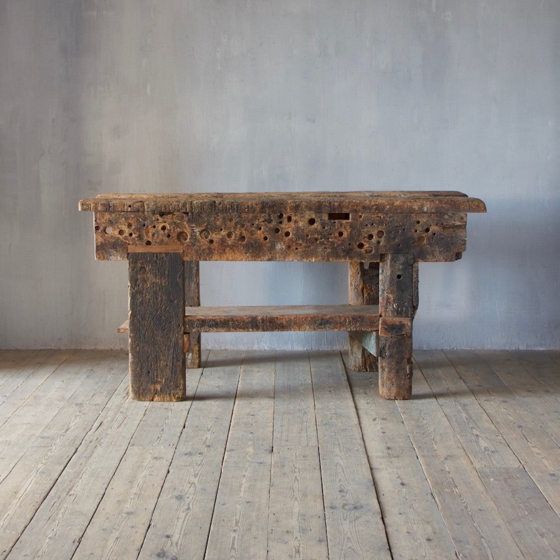 A primitive 19th century workbench