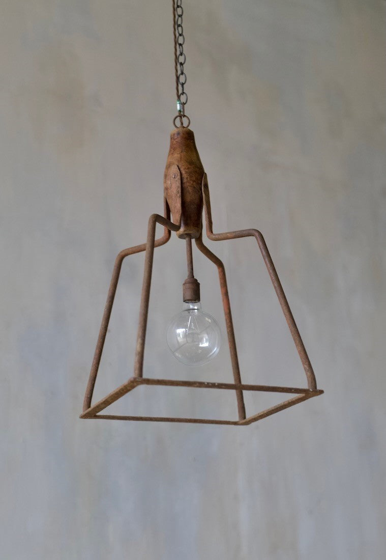 A substantial wrought iron lantern