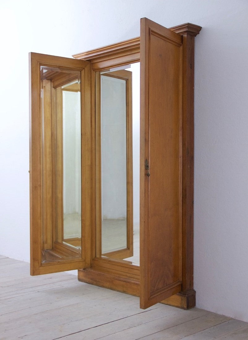 19th century architectural triptych mirror