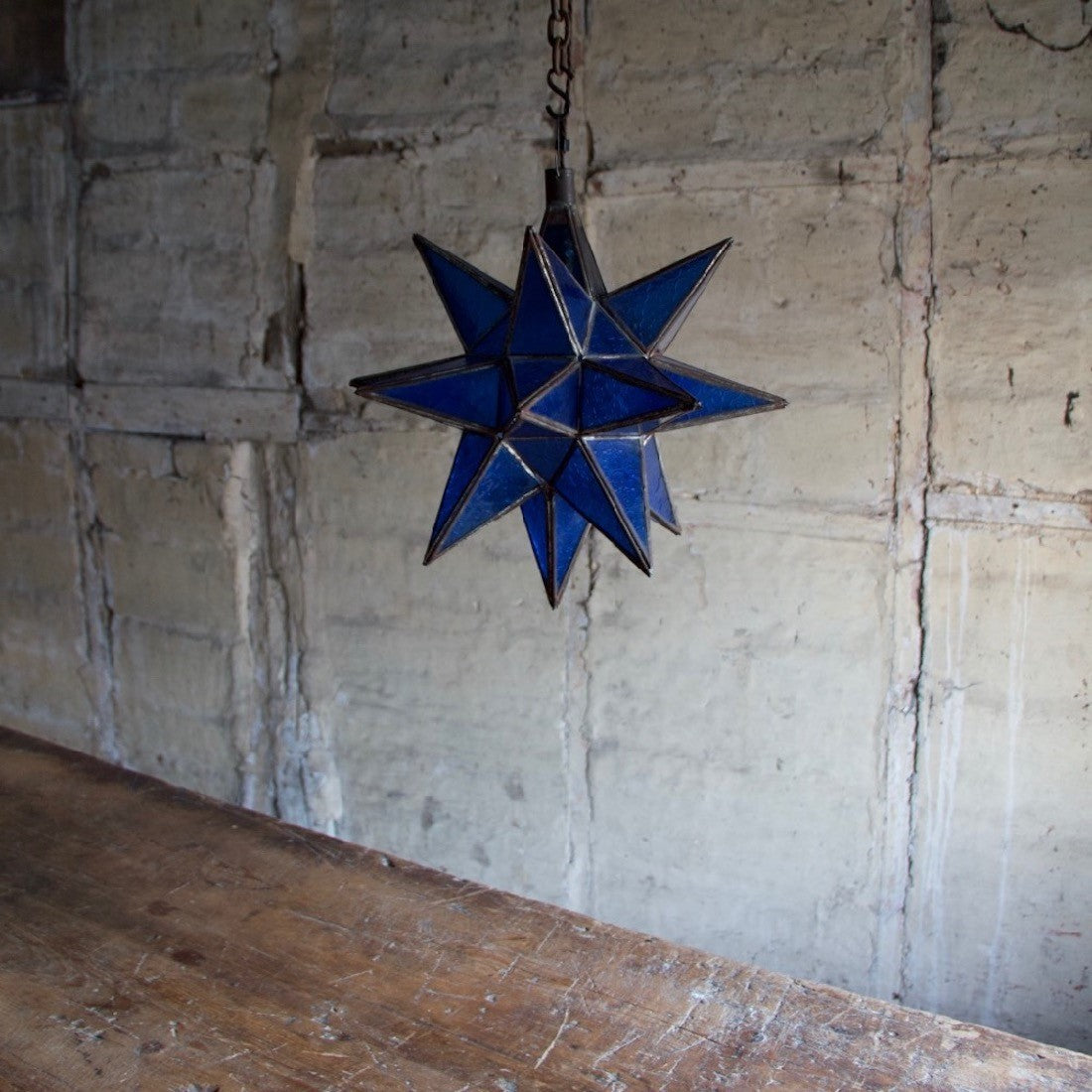 Blue star hanging lantern