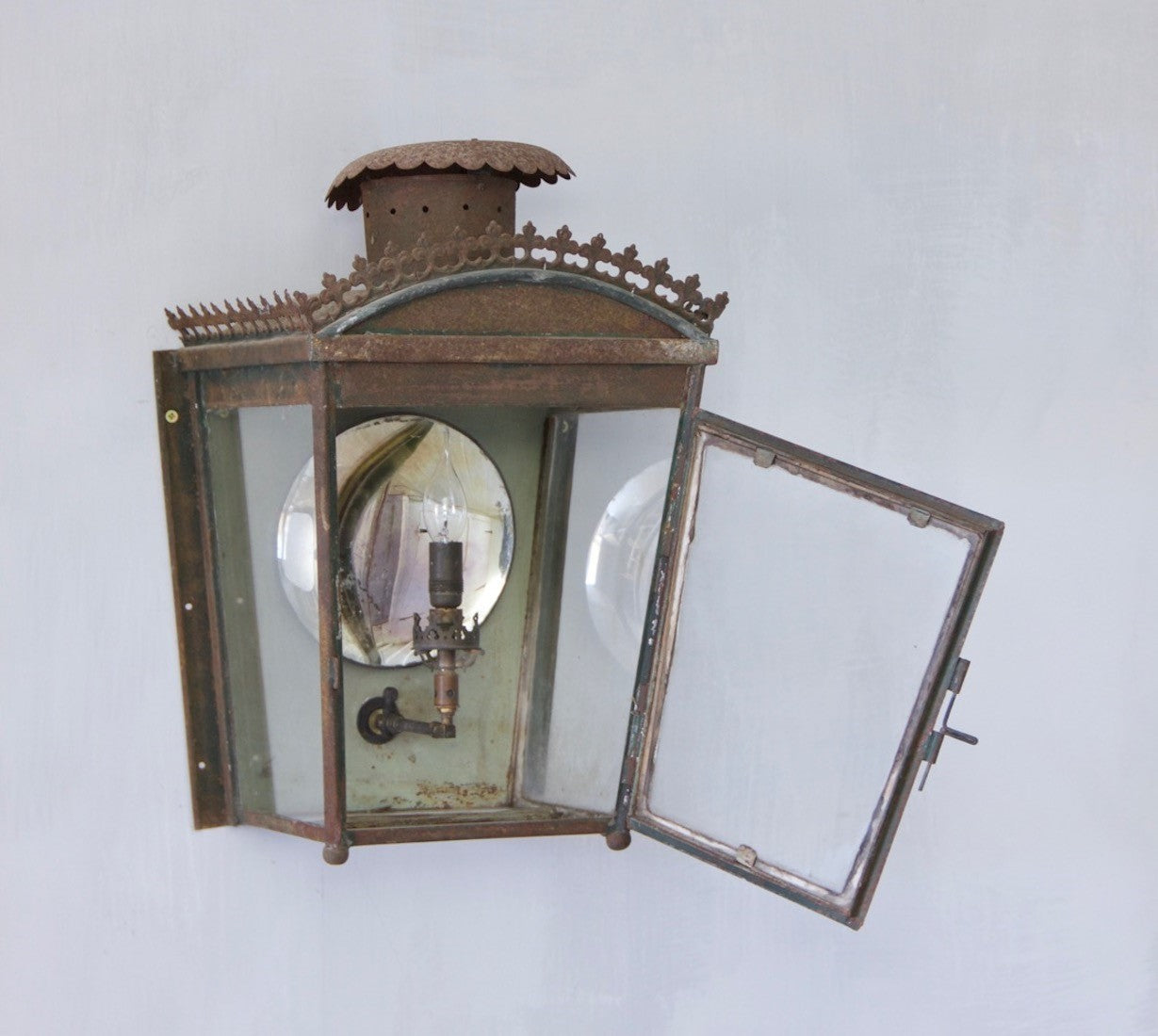 A C19th tole wall lantern 2