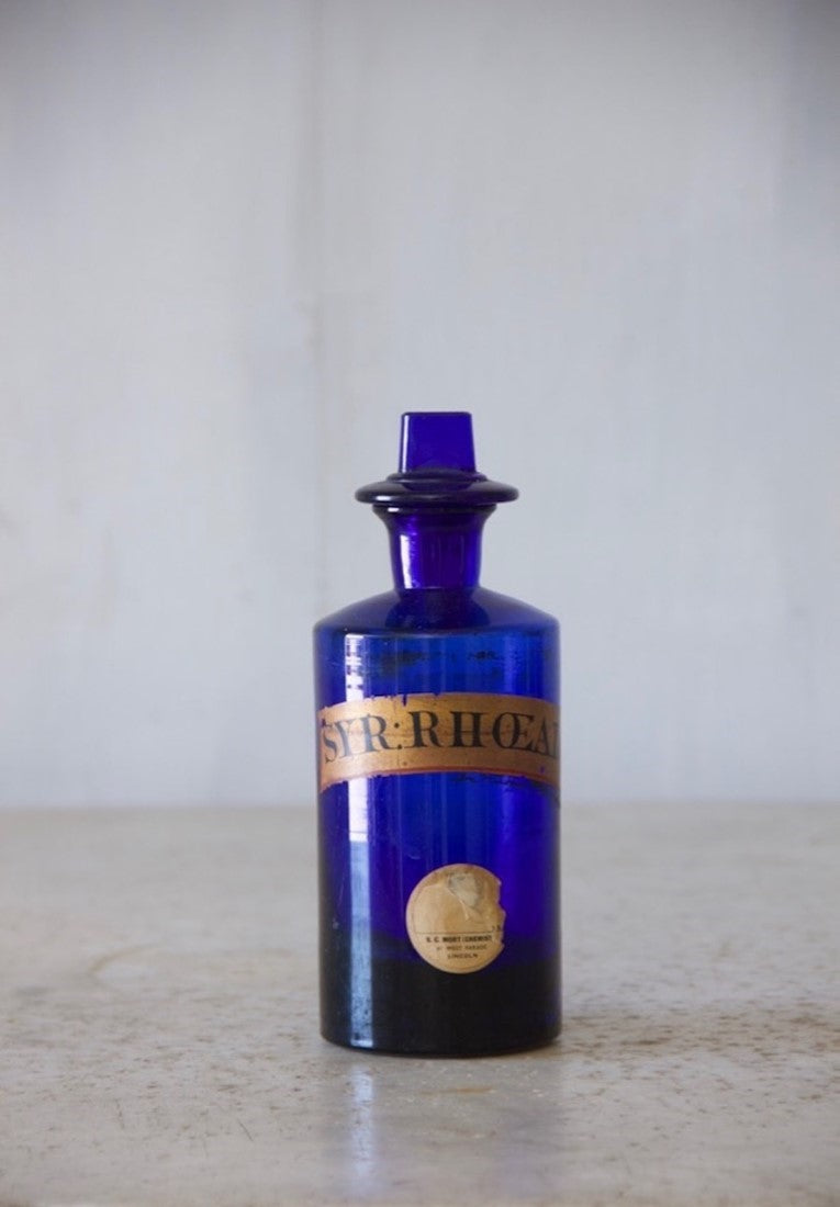 A collection of five C19th apothecary bottles