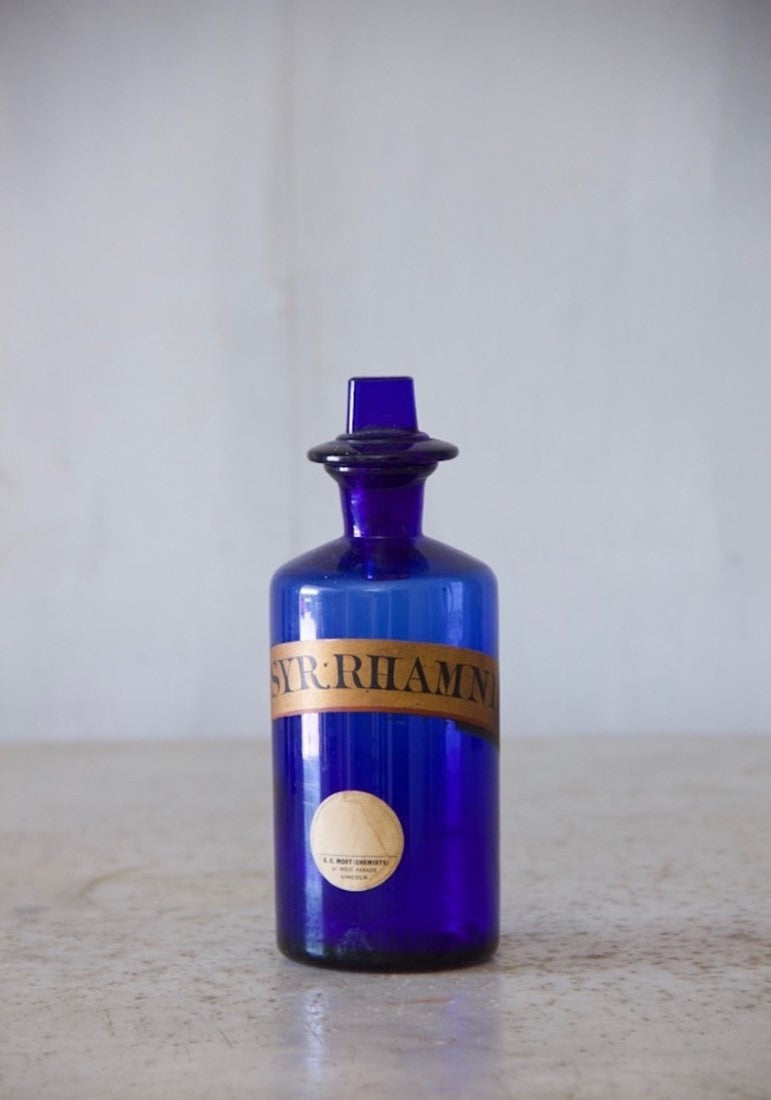 A collection of five C19th apothecary bottles