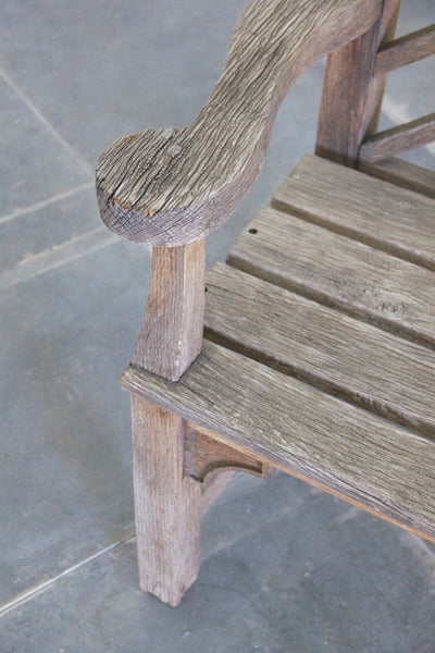 A C20th oak garden seat