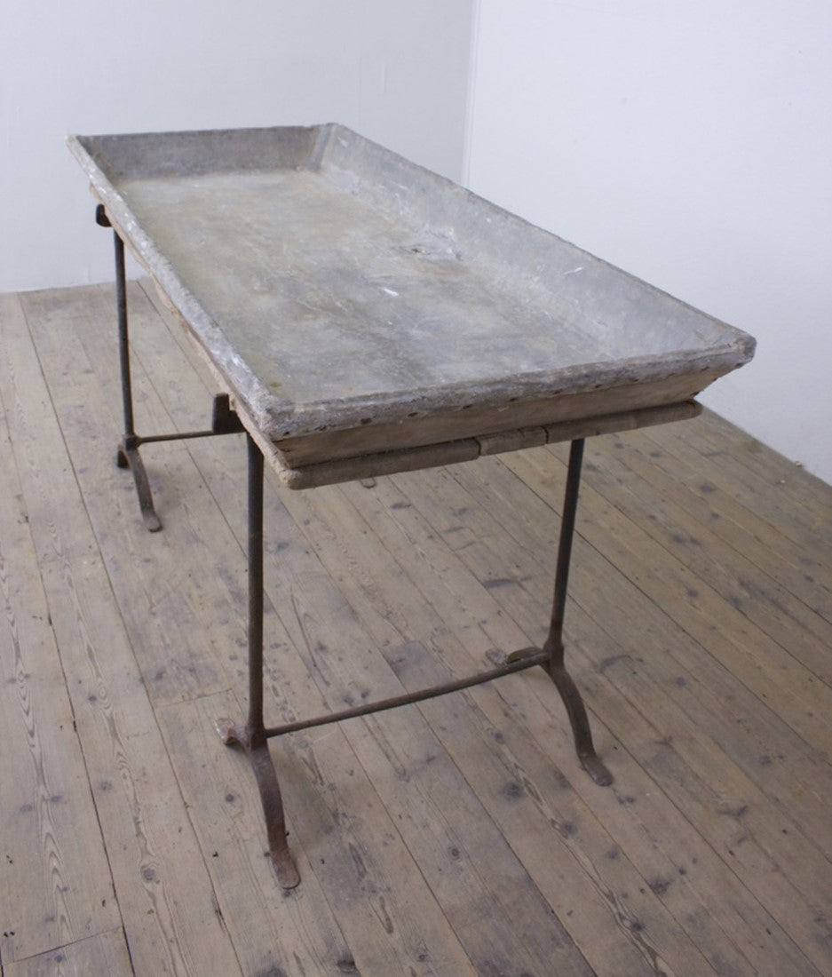 A lead basin on stand