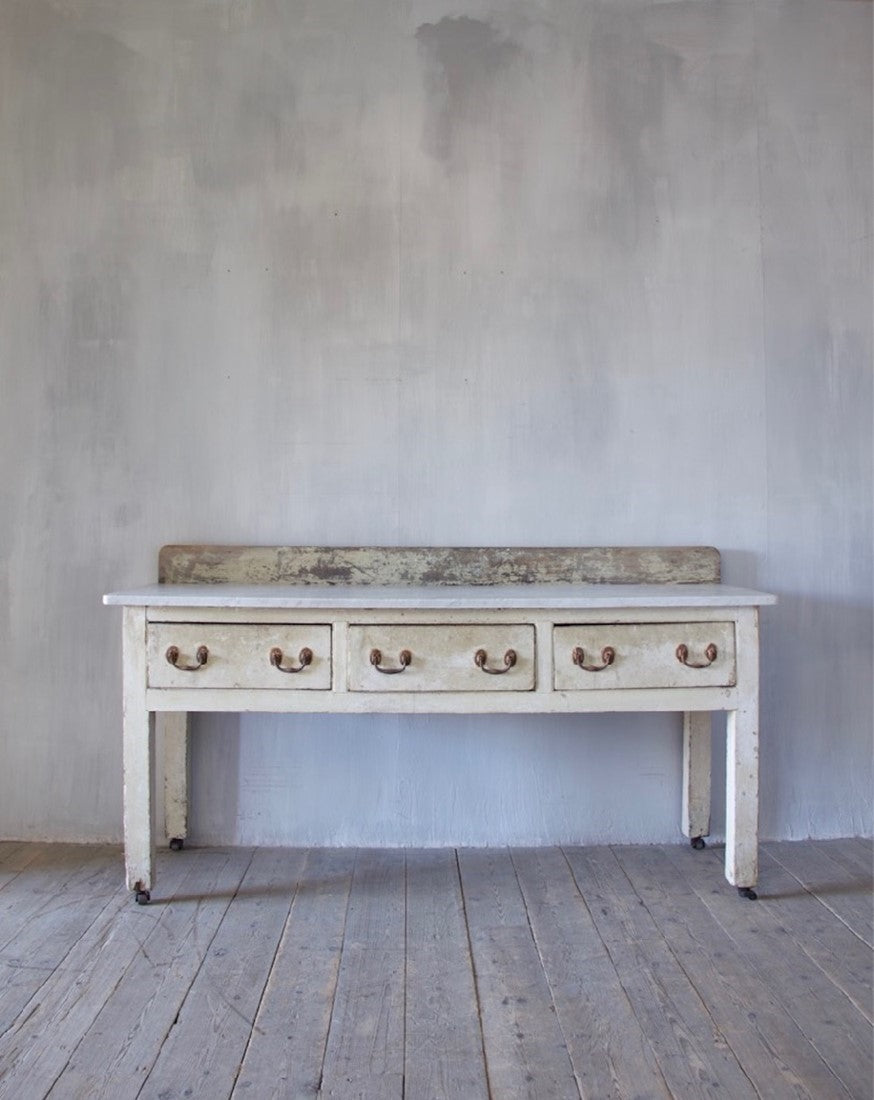 A C19th dresser with marble top