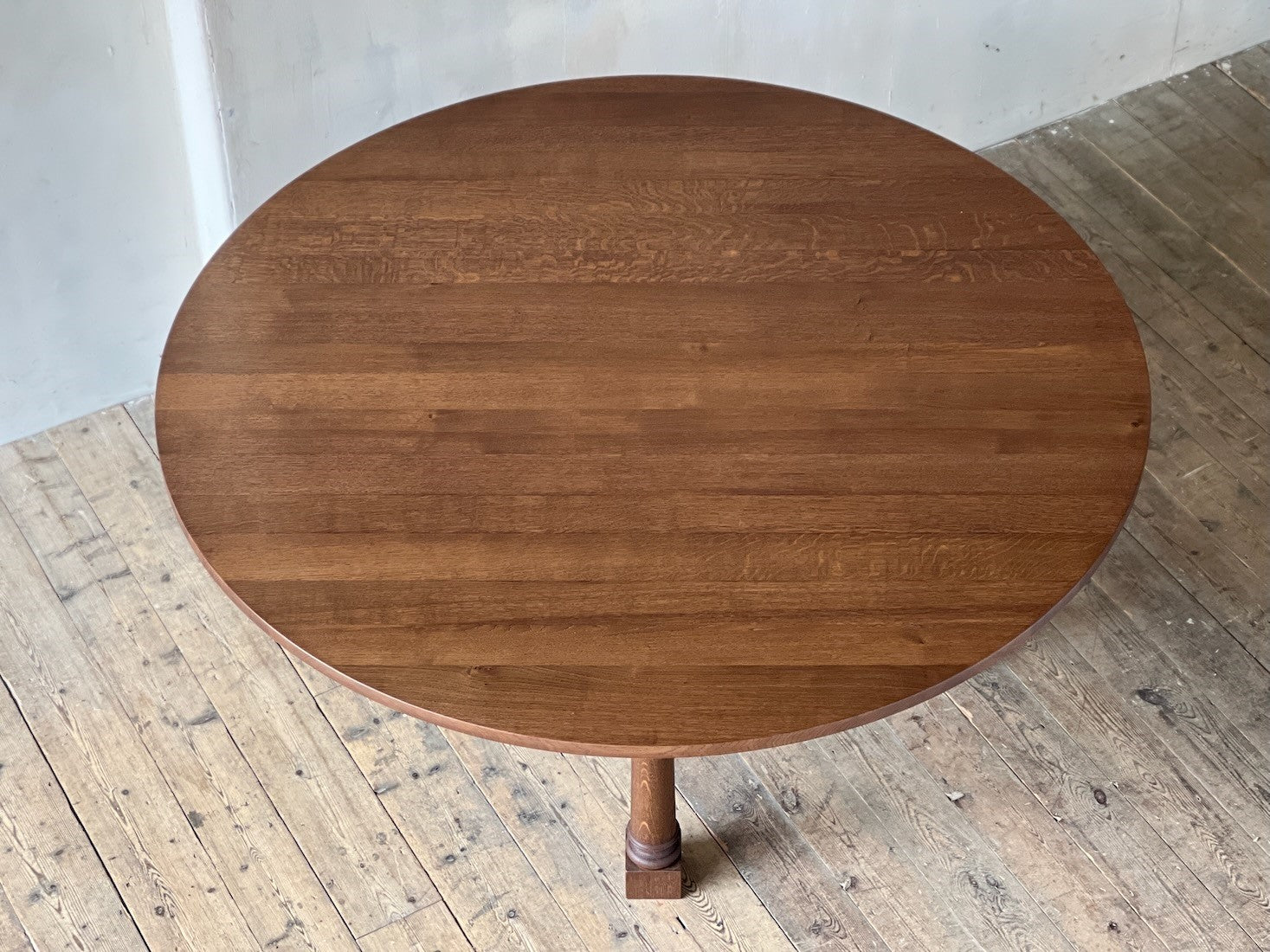 A bespoke circular dining table