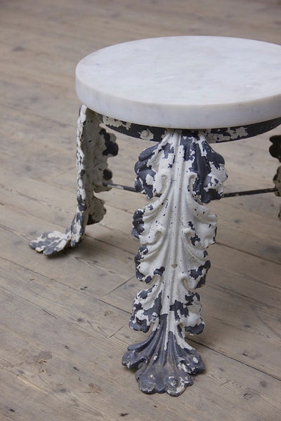 A C19th iron and marble side table
