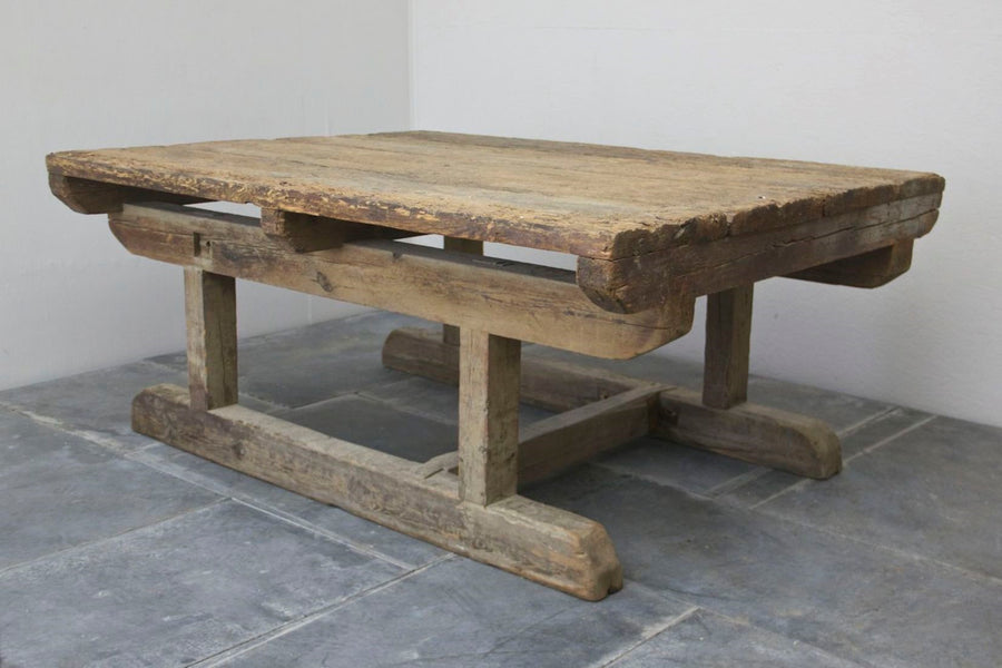 A large, primitive C19th work table