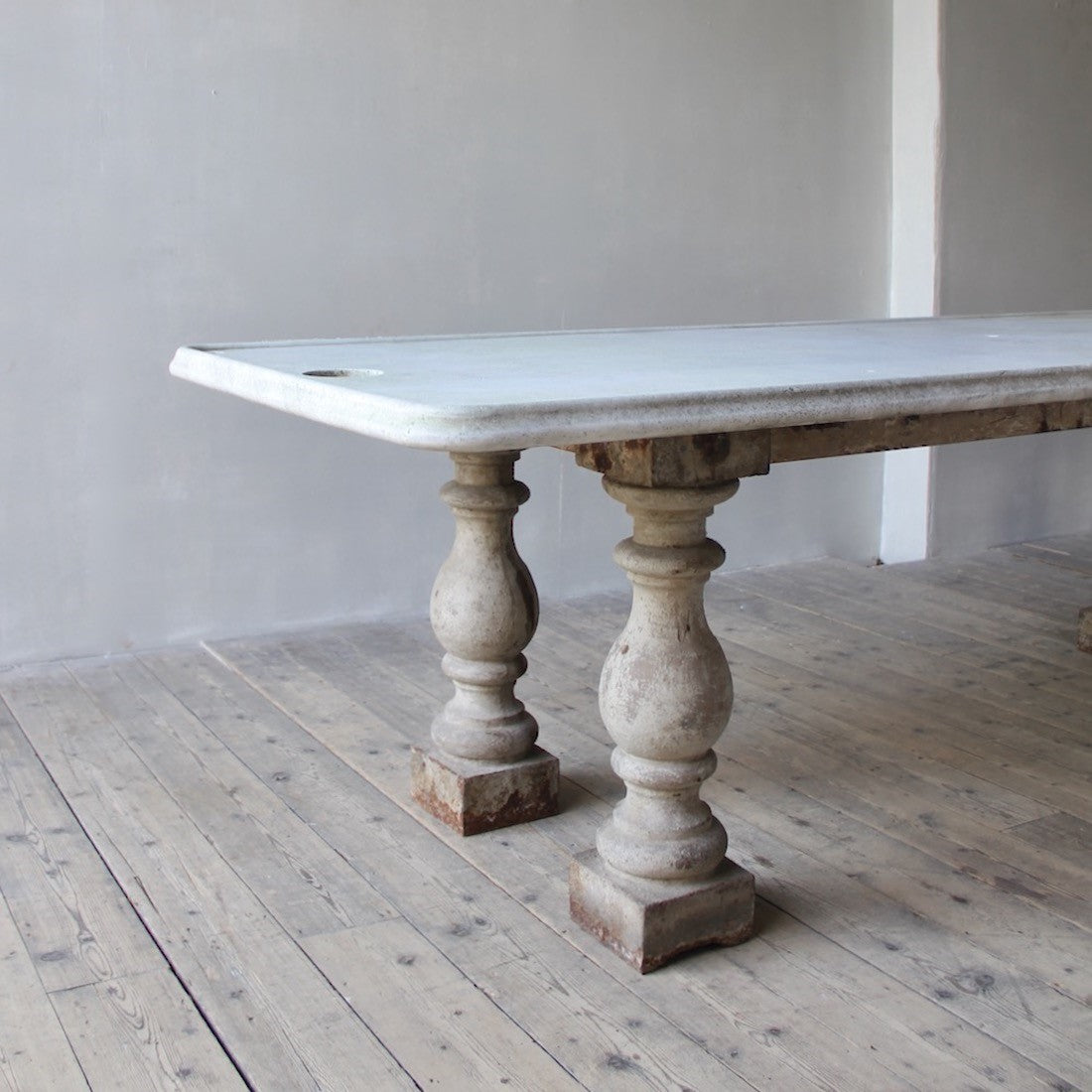 A 19th century creamery table