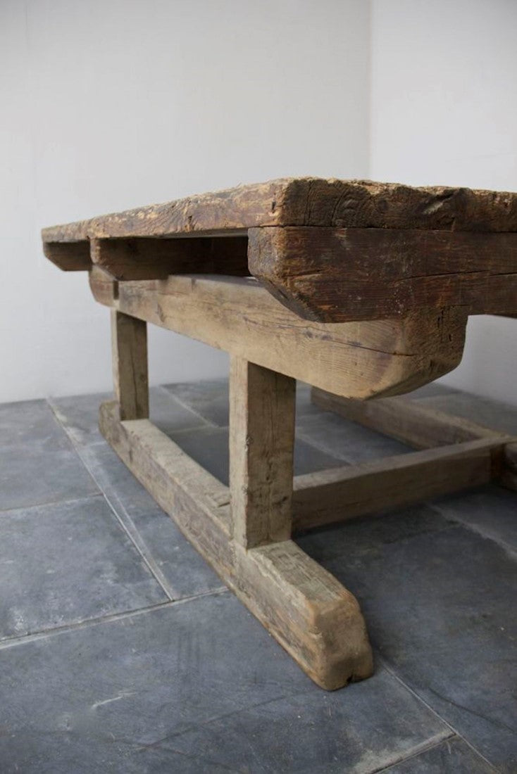 A large, primitive C19th work table