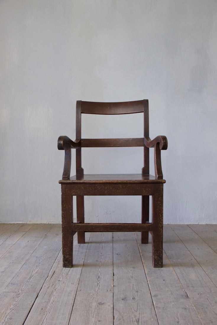 A C19th painted armchair