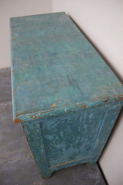 A C19th painted oak chest of drawers