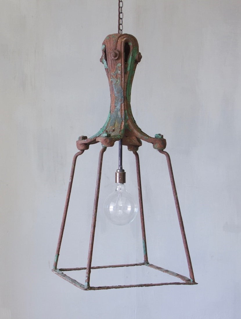 A pair of 19th century cast and wrought iron lanterns