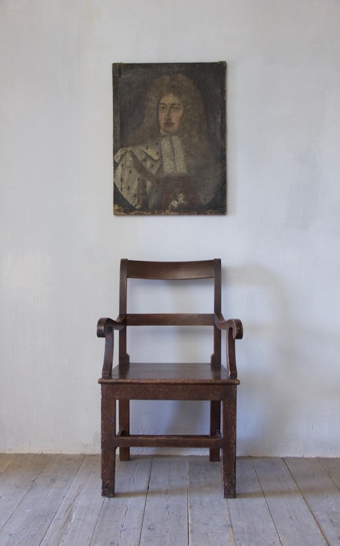 A C19th painted armchair