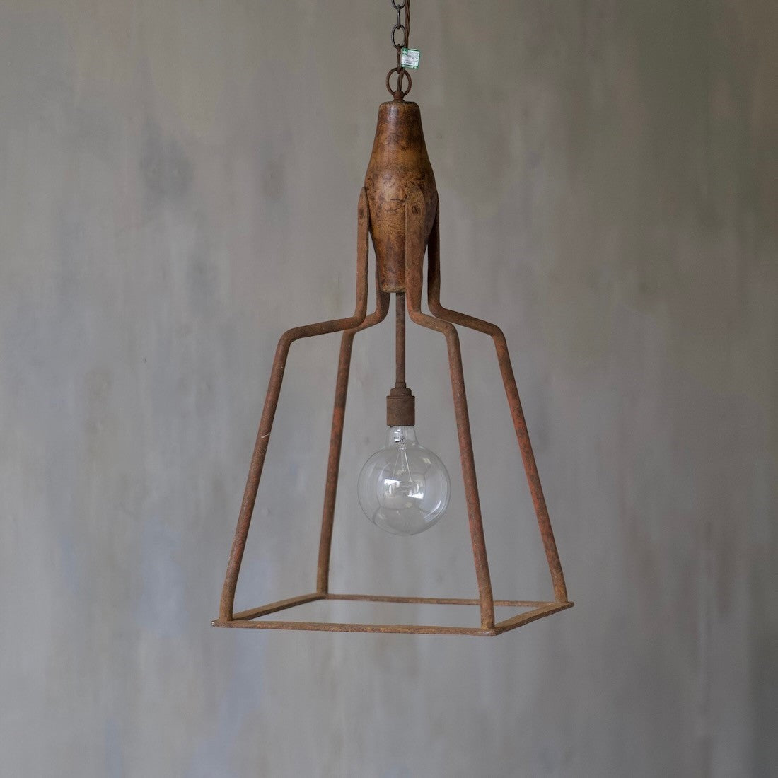 A large wrought iron lantern
